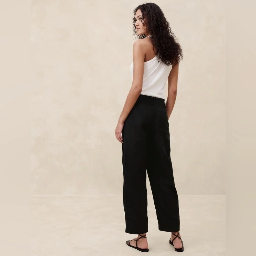 NWT! Banana Republic Navy Mya Cotton-Linen Cargo Pant - Size 12